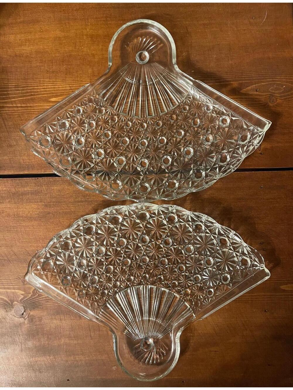 Anchor Hocking Fan Shaped Snack Plate Set of 2